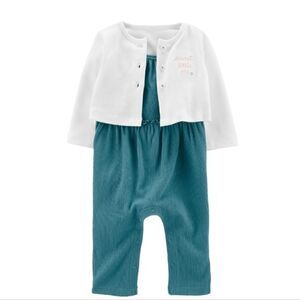 NWT CARTER'S TWO PIECE JUMPSUIT AND CARDIGAN SET SZ.3m